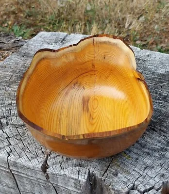 Pacific Yew Live Edge Bowl! Hand Made From Salvaged Wood -Dovecote- (690) • $59.99