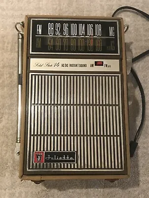 Vintage Juliette AM FM Solid State 14 Instant Sound Portable Radio AC/DC • $20