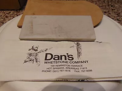 Vintage Dan's Whetstone Co. Sharpening Stone With Pouch ~ Masonic Emblem & Paper • $22