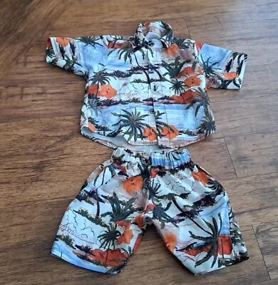 Baby Boys Hawaiian Shorts & Shirt 2 Piece Set Palm Trees Age Approx 3 - 6 Months • £3.50