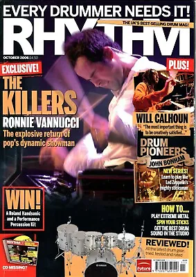 £3.50 • Buy RHYTHM Magazine (UK) No 130 (October 2006) Ronnie Vannucci, Will Calhoun