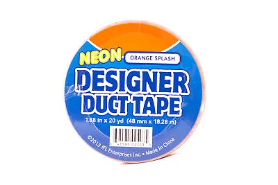$19.99 • Buy Lot Of 4 Rolls Neon Orange Splash Designer Duct Tape 80yds.