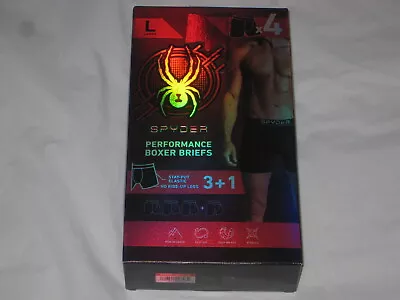 Spyder Performance Bonus Pack Mens Boxer Briefs Underwear 4 Pack M L XL • $16.99