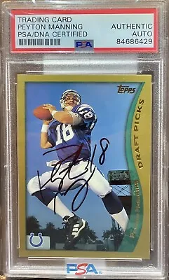 1998 Topps #360 PEYTON MANNING Rookie Card AUTO RC PSA/DNA Certified • $599.99