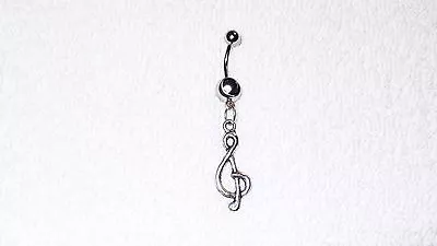 Music Note Charm Belly Button Navel Ring Body Jewelry Piercing Rock • $10.85