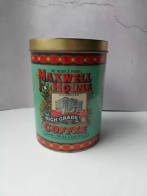 Vintage MAXWELL HOUSE COFFEE TIN 2 Lb Cheek-Neal Coffee Co. 1979 General Foods • $17