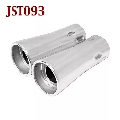 JST093 PAIR 1.75  Stainless Round Exhaust Tip 1 3/4  Inlet 2 1/2  Outlet 5  Long • $59.81