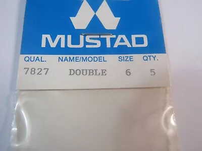 Mustad 7827 Open Shank Double Hook 5 Pkgs Of 5 Ea In Size 6 • $3.45