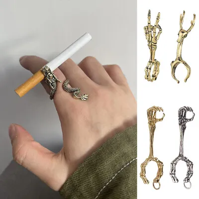 Cigarette Holder Dragon Ring Bronze Metal Finger Clip Mens Womens Smoking Rack • $2.55