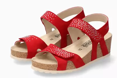 Mephisto Vik Spark Scarlett Red Wedge Comfort Sandal Women's Sizes 35-42 NEW!!! • $129.95