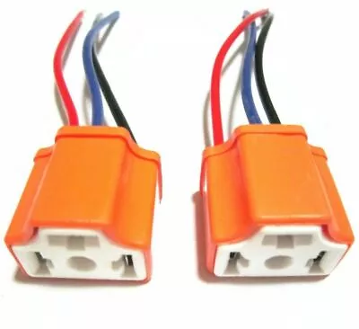 2x H4-9003-HB2 Female Pigtail Ceramic Headlight Connector-Plug-Adapter-Socket • $6.99