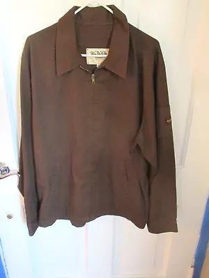 Von Dutch Originals Mens Cotton Zip  Jacket Chocolate Brown Sleeve Logo Xl Nice! • $69.95