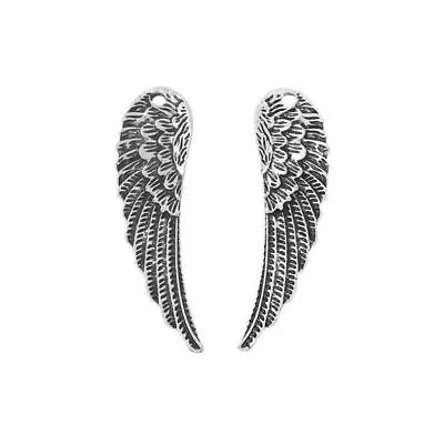 3 X Angel Wing Charms Jewellery Making Crafts Pendants Tibetan Silver • £2.20