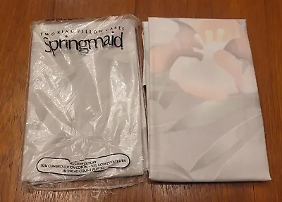 VTG Springmaid Pillowcase Pair King Size Pillow Case USA Made New OPEN Package • $9.80