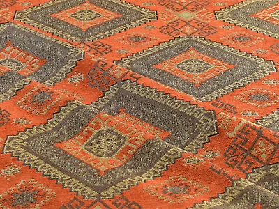 Ethnic Upholstery Drapery Tapestry Southwestern Native Orange Mexican  Fabric • $5.90