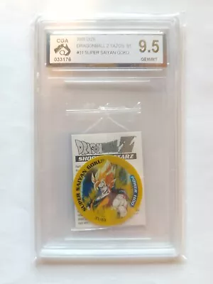 DBZ Dragon Ball Z 2000 SEALED Tazo Dizk CGA 9.5 Series 1 31/40 SUPER SAIYAN GOKU • $299