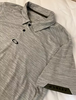 Oakley Mens Large Logo Golf Polo Short Sleeve Casual Golf Shirt Gray • $14.99