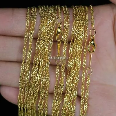 Wholesale Lots 10pcs/lot 2mm Gold Color Water Wave Chain Necklaces 16 -24  • $4.99