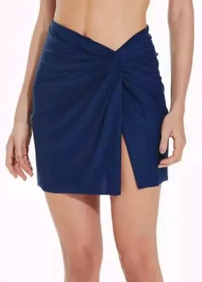 Vix Paula Hermanny Swim Karen Twist Cover Up Skirt Navy Sz S Small NEW WITH TAGS • $59.99