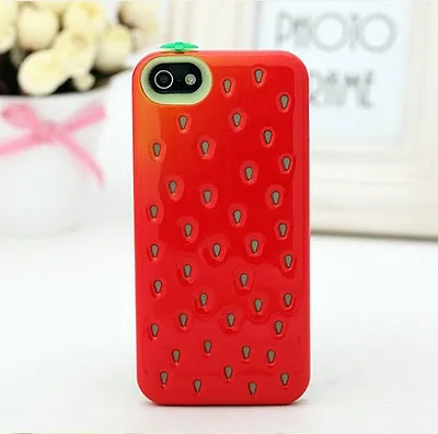 £4.99 • Buy Cute Red Strawberry Case For Iphone 5s,5, 4s/4 (very Lovely  And Glows In Dark )