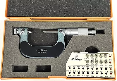 Mitutoyo 126-138 Screw Thread Micrometer W/Interchange Anvil-Spindle Tips 1-2  • $498.50