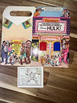 INCREDIBLE HULK PROMO HARDEES 3D THEATER BOX W/ Mini Comic 1983 Original MARVEL • $39.50