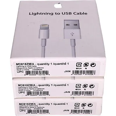$44.85 • Buy Apple Lightning To USB Cable, 1 Meter (3 Feet)A1480, MD818ZM/A Qty=3 New  