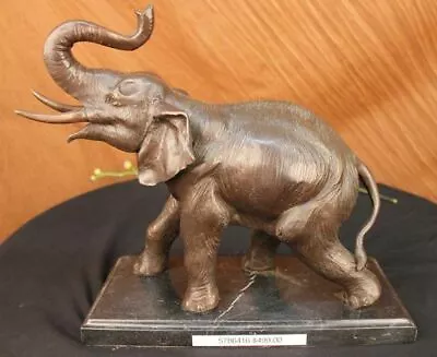 Stunning And Lifelike 100% Solid Bronze Elephant Sculpture Moigniez French Decor • $209.50