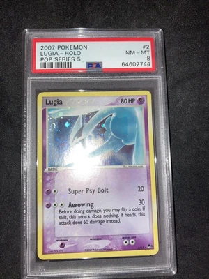 $93 • Buy 2007 Pokémon Pop Series 5 LUGIA Holo 2/17 PSA 8 Near Mint Swirl
