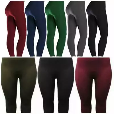 £9.25 • Buy Ladies Thermal Leggings Thick Winter Fleece Lined Warm High Waist Tummy Control 