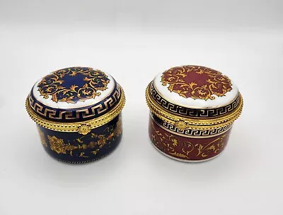 French Limoges Floral And Gold Trinket Pill Boxes • £19.99