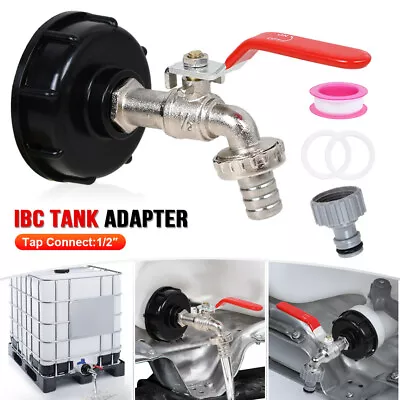 IBC Tank Adapter Connector S60X6 To Garden Tap With 1/2  Hose Fitting Fuel Water • £7.99