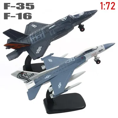 1/72  F-35 F-16 Fighter Jet Aircraft Diecast Plane Model W/ Light&Sound - 2PACK • $25.98