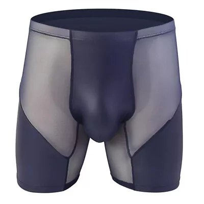 £7.36 • Buy Transparent Mesh See Through Boxer Shorts Underpants Panties Middle Faux Leather
