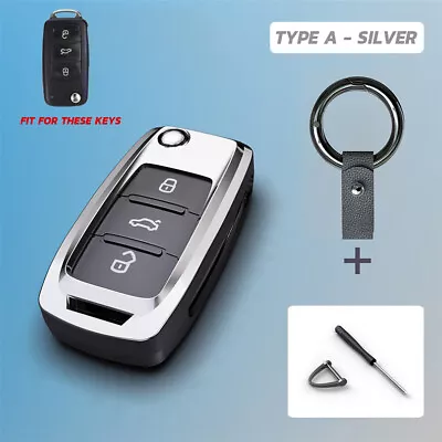 Zinc Alloy Car Key Case Cover Holder Chain For VW Golf GTI R32 Jetta Polo Beetle • $23.50