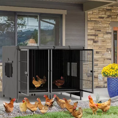 Extra Large Dog Crate Pet Cage Rabbit Hen House & Removable Metal Divider 131cm • $495.92