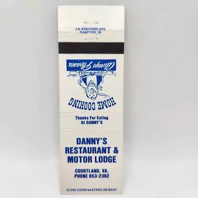 Vintage Matchcover Danny's Restaurant & Motor Lodge Courtland Virginia • $2.47