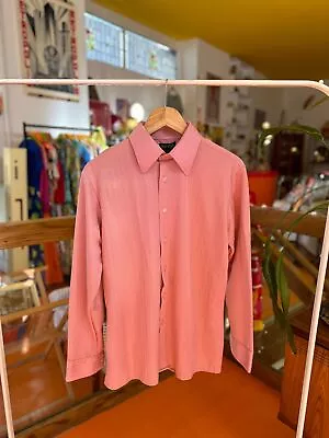 70s Pink Jersey Knitted Shirt • £25