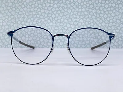 IC! Berlin Glasses Women's Round Blue Panto Amihan Harbour Silver Medium • £162.62