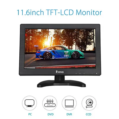 EYOYO 11.6  IPS Security Monitor Dual Speakers HDMI/VGA/AV/BNC Input CCTV Screen • $88.75