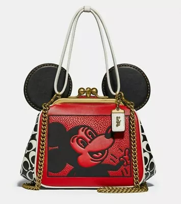 New UNOPENED COACH X DISNEY MICKEY MOUSE KEITH HARING KISSLOCK BAG  • $399