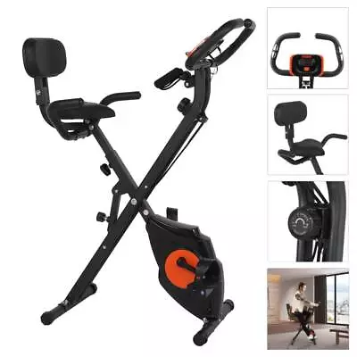 Folding Stationary Upright Cycling Exercise Bike Fitness Bike With LCD Monitor • $118.95