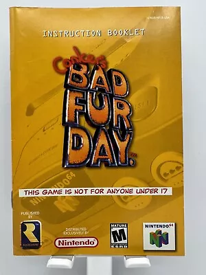 MANUAL ONLY - Nintendo N64 - Conker's Bad Fur Day • $42.99