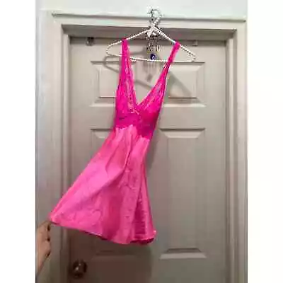 Victoria’s Secret Size Large Babydoll Pink Lingerie Slip Dress Hot Pink Nwt  • $38