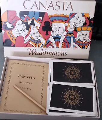 Vintage Waddingtons Canasta Card Game + Score Cards Pencil Instructions Boxed • £8.50