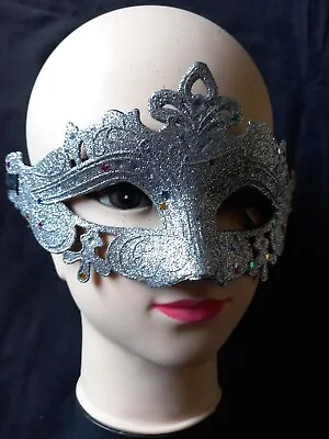 Mens Woman Silver Masquerade Ball Costume Halloween Christmas Prop Cruise Masks • £4.75