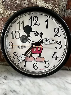 Vintage Disney Mickey Mouse Moving Hands Wall Clock Quartz 11  Hard To Find • $45.76