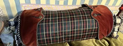 Mackenzie Childs Silk Tartan Bolster Pillow- Vintage - Retired • $149