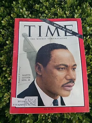 Historic Time Magazine Jan 3 1964; MARTIN LUTHER KING Jr Man Of The Year. VGC • $264