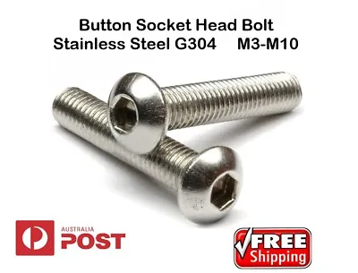 M3 M4 M5 M6 M8 M10 Button Socket Head Bolt Stainless Steel G304 • $4